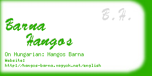 barna hangos business card